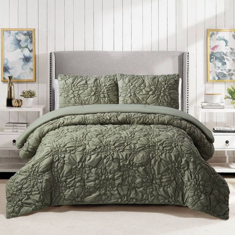 Modern Heirloom -  Full/Queen Comforter Green Green